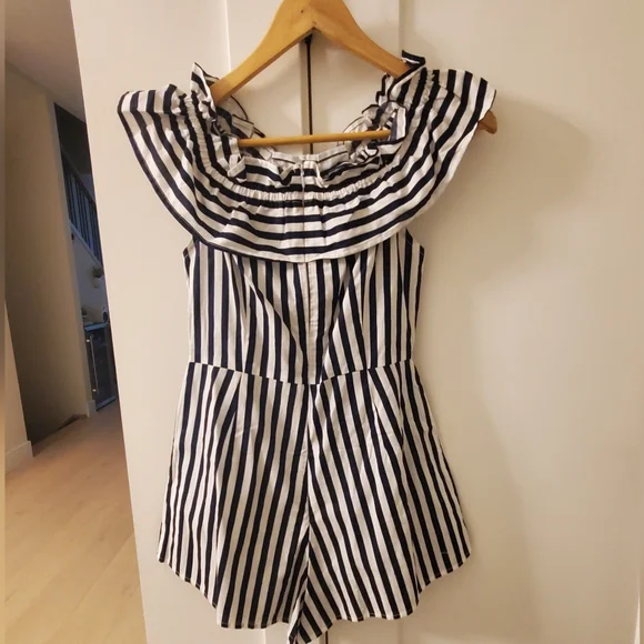 NWOT-SZ.6 Striped Jumper Navy & White - Picture 1 of 8